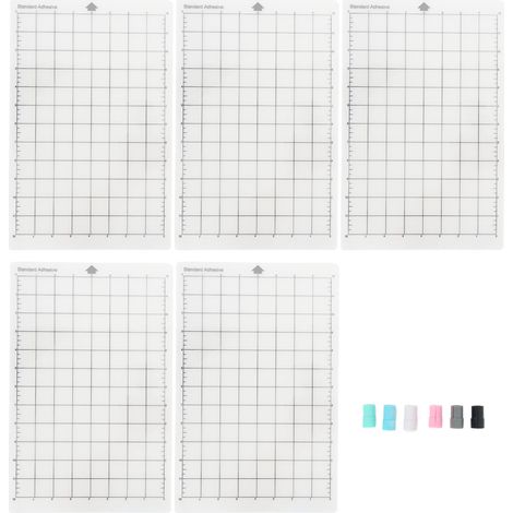 Lot de 5 tapis de découpe avec 6 adaptateurs pour stylo, adhérence neutre, grille de précision, ensemble accessoire pour bricolage. (1/5)