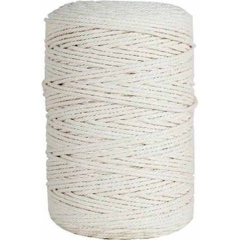 4.5mm x 100m, Macramé Ficelle Cordelette, Macrame Corde pour Tricotage DIY Décoration Murale Porte Plante Emballage Cadeau, Beige (1/4)