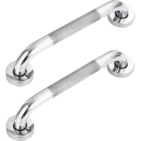 GDHZS-Lot de 2 barres d'appui salle de bain en acier inoxydable 304, poignées antidérapantes pour baignoire, toilettes, douche et escalier (1/4)