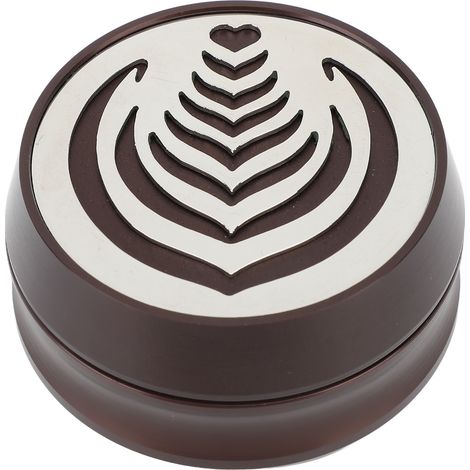 Distributeur de Café Acier Inoxydable 58mm Réglable en Hauteur Design Évidé Brun Outil de Nivellement Professionnel (1/5)
