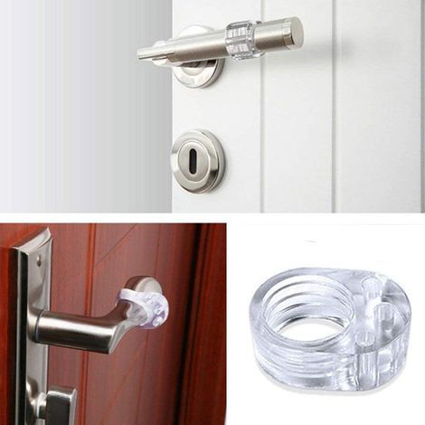 Door Handle Protectors - Pack of 10 Transparent Shockproof Stoppers for Doors and Windows (1/3)