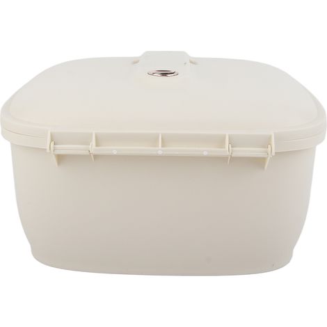 Conteneur à riz grande capacité, hermétique, distributeur de céréales, seau de rangement blanc crème, 5 kg (1/5)