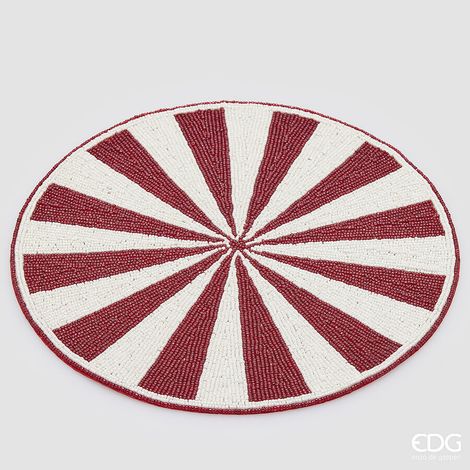 EDG Enzo De Gasperi Sottopiatto Natalizio Raggiera Ø36 cm Bianco Rosso – Decorazione Tavola di Natale (1/3)
