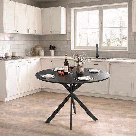 Table de salle à manger en spanplatte Stahl 120 x 120 x 75 cm (1/5)