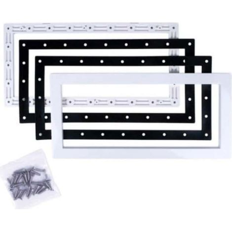 Ensemble cache, bride, joints et vis pour skimmer GM blanc – Dimensions 455 x 215 cm extérieures – Rénovation skimmer BWT SL 119 et SL 117