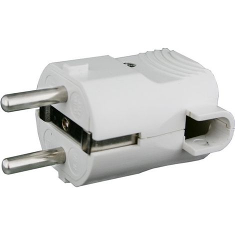 Clavija acodada bipolar con toma a tierra 16 A color blanco Electro Dh 36.025/B 8430552117536