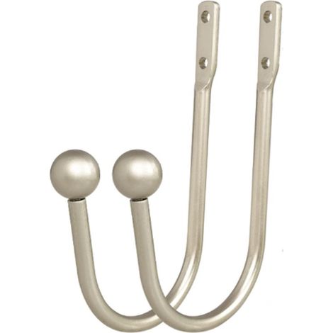 Attaches de rideaux décoratives, 2 pièces, en alliage de zinc, argentées, 16 x 8 x 1 cm (1/5)