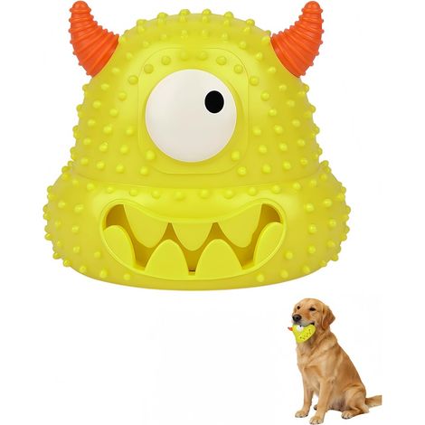 Quietschspielzeug aus weichem Latex für Hunde, interaktives Zerrspiel, Kauspielzeug für kleine und mittelgroße Hunde, Geburtstagsgeschenk (gelb) (1/3)