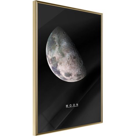 Affiche Murale Encadrée "The Solar System Moon" 30 x 42 cm Or