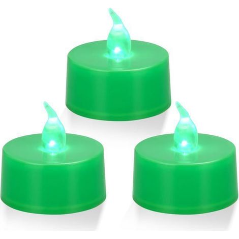 Lot de 12/24/50/100 bougies LED chauffe-plat, lumière blanc chaud vacillante, à piles (1/4)