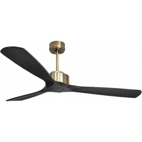 Modulo de KlassFan - Super destratificateur et ventilateur DC 166 cm Laiton pales bois noir sans Lumière  30 à 60 m²