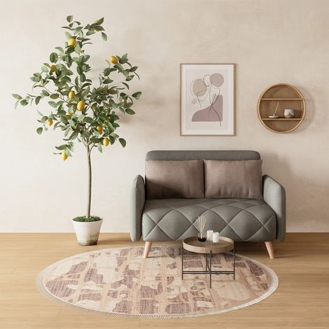 Tapis en jute Alistair  - 200x200cm, Round - 100% Jute - Tissé main - Marron