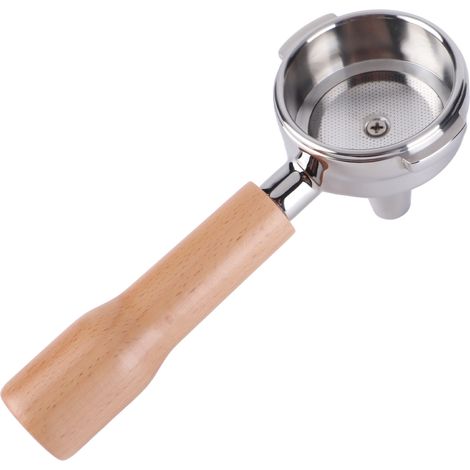 Siebträger 58 mm Mono C1 Stil Edelstahl mit Buchenholzgriff - Für Kaffee- und Teezubereitung (1/5)