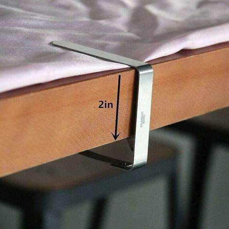Pinces à nappe d'extérieur Grandes pinces de couverture de table pour tables de 2 pouces d'épaisseur, supports flexibles en acier inoxydable pour nappes de pique-nique (12 pièces) (1/4)