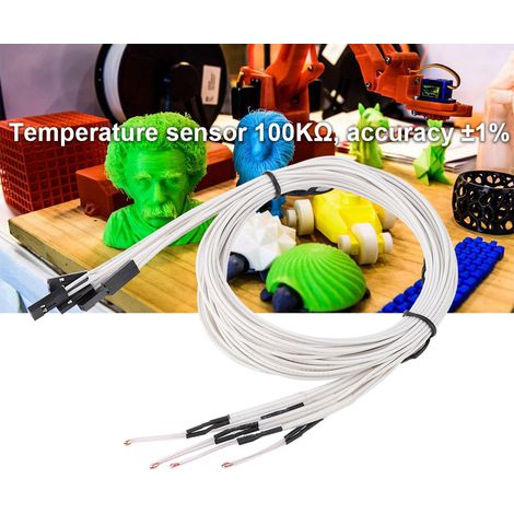 Capteur thermistance 100K 3950, 5 unités avec connecteurs pour imprimante 3D (1/5)