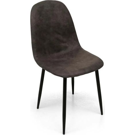 Set de 4 sillas tapizadas en tejido técnico gris 52x44x88