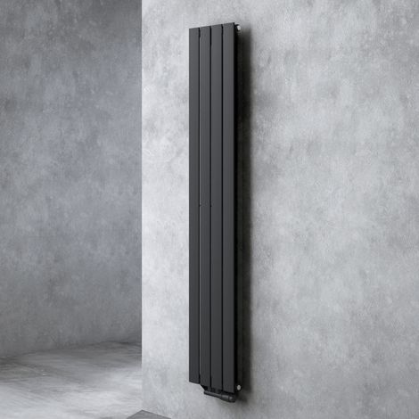 Doporro – Radiateur vertical à eau chaude 180x31cm – Acier inoxydable – Puissance 550W – Montage mural pour salle de bain moderne – Couleur anthracite