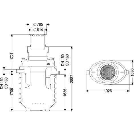 KESSEL 95070-170D séparateur de graisses EasyClean encastré