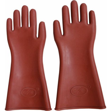 royaluxe -Gants de Travail Gants Électriciens en Caoutchouc Couverture de Sécurité,gants isolés 12kv(Quantité : 1 ensemble) (1/5)
