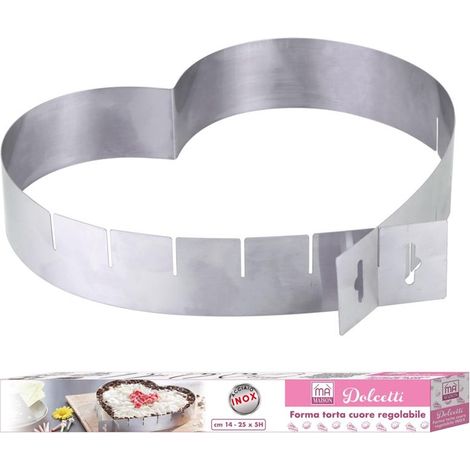 FORMA TORTA A CUORE REGOLABILE IN ACCIAIO INOX