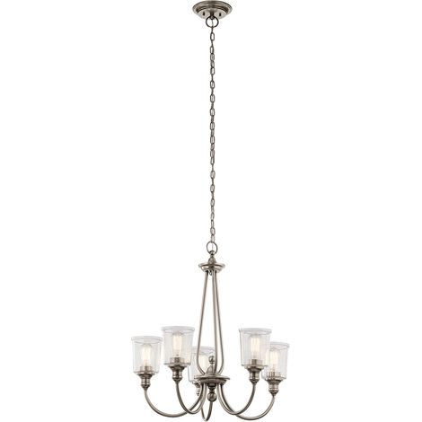 Lampadario a 5 luci Elstead Waverly, peltro classico, attacco E27 (1/4)