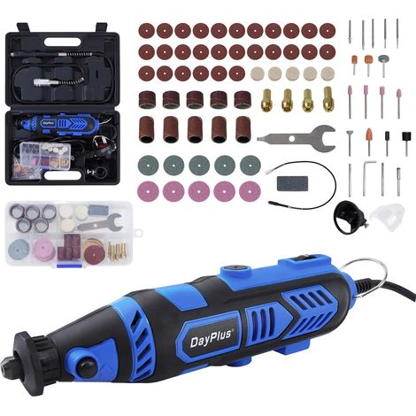Ensemble d'outils rotatifs, mini ensemble de meuleuse à moules électrique multifonctionnel, vitesse variable à 6 vitesses, 80 accessoires, adaptés aux projets d'artisanat et aux créations de bricolage