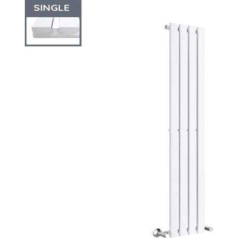 NRG 1600 x 270mm Vertical Designer Radiator Single Rectangular Panel Modern Central Heating White (1/4)