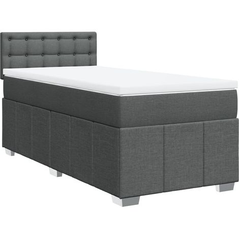 Maison Exclusive - Giroletto a Molle con Materasso Grigio Scuro 90x190 cm Tessuto (1/5)