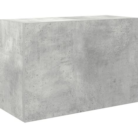 Mobiletto da bagno minimalista e funzionale a parete 60 x 25 x 40 cm realizzato in legno composito grigio cemento 020051263