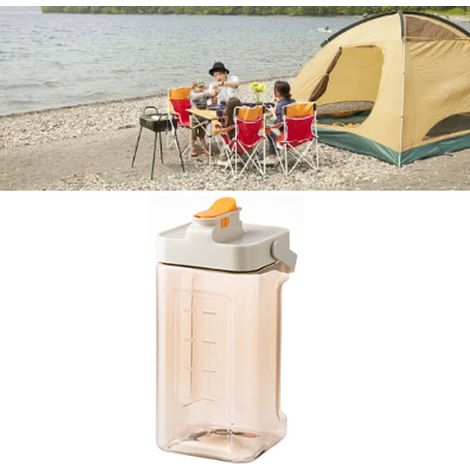 Outdoor-Eimer/Wasserkocher mit Zapfhahn, Camping-Getränkeeimer mit großem Fassungsvermögen, Teekanne/Obstkanne, Sommerbecher, beige. (1/5)