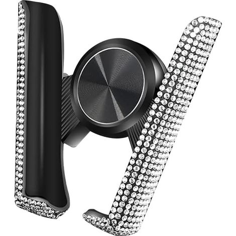 CCYKXA Autotelefonhalter, Strass-Autotelefonhalter, Navigationshalter, V-förmiger aufsteckbarer Handyhalter