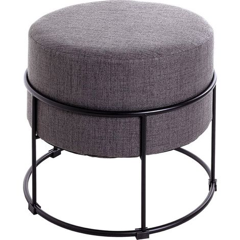 Tabouret Rond Design "Socle" 48cm Anthracite