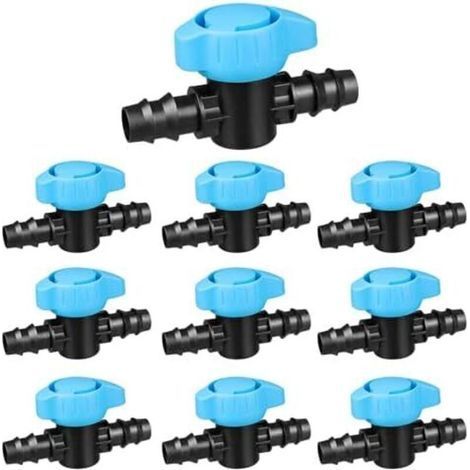CSPARKV Lot de 10 Vanne d'Arrêt d'Irrigation Goutte Vanne d'Égouttement Droite 16mm Plantation Jardin Arrière Connexion Tuyau d'Irrigation (1/5)