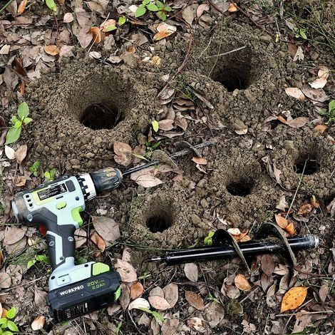 Gartenbohrer Ø 80 und Ø 40 mm, 2 Stück, Spiralbohrer, praktisches Pflanzwerkzeug zum schnellen Bohren von Löchern und Pflanzen von Blumen, Bäumen und Sträuchern (1/4)