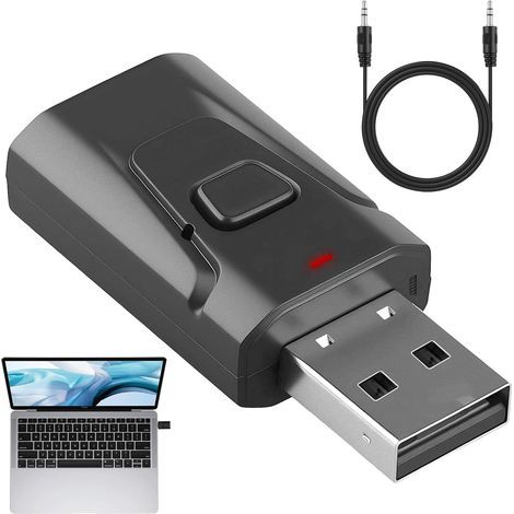Adattatore Bluetooth USB 5.4 Dongle Audio Stereo Wireless Adapter con Jack da 3,5 mm Microfono integrato per TV, PC, auto, altoparlanti, cuffie, vivavoce, bassa latenza (1/5)