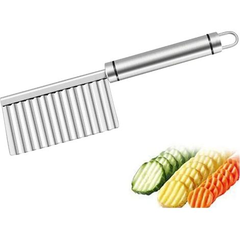 Kartoffelschneider, Edelstahl-Dekor-Schneidwerkzeug Pommes Frites Wellenmesser, Gemüseschneider Wellenförmiger Pommes Frites Schneider Gemüseschneider (1/4)