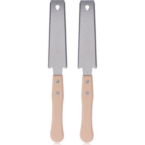 Zweiteilige, doppelseitige Handsäge mit Holzgriff zum bündigen Schneiden von Hart- und Weichholz, ideal für Heimwerkerprojekte