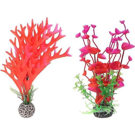Set mit 2 künstlichen Aquarienpflanzen (1/3)