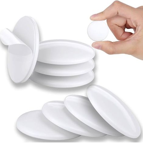 Butée de Poignée de Porte Murale, Butée de Porte Blanc Adhésive Butoirs de Porte en Silicone pour Portes De Placard, Cuisine,Salle De Bain,Bureau 40 x 8 mm (1/5)