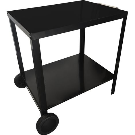 Happy Garden – Desserte PORTIMAO pour plancha – Acier noir brillant – Dimensions L 81 × l 65 × H 80cm – 2 roues pour mobilité facile (1/6)