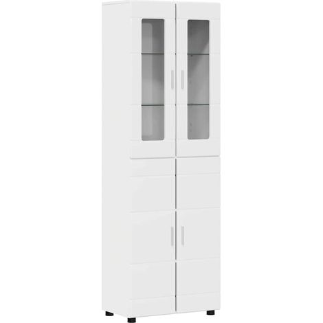 Highboard with Shelf FLORIN High Gloss White 60 x 35 x 182 cm vidaXL
