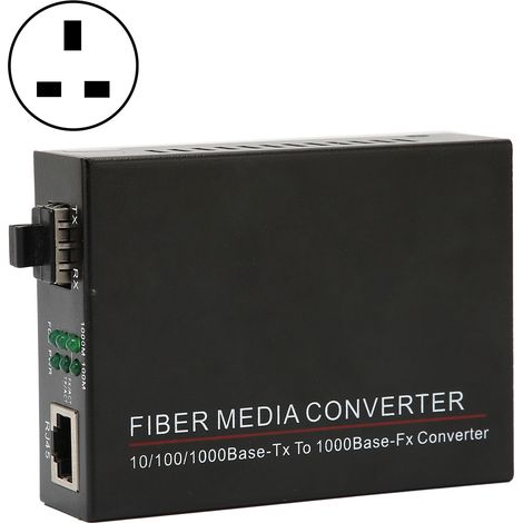Transmetteur Fibre TBC‑MC3600E‑SFP, duplex intégral et semi‑duplex, routeur Gigabit optique avec bloc d'alimentation 100‑240V et prise UK. (1/5)