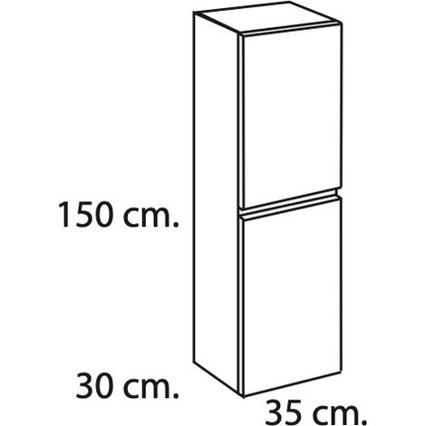 Alle Carrelage - Colonne suspendu meuble salle de bain blanc LANSVO Nieve