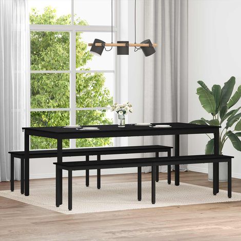 vidaXL panchina Rovere Nero 200 x 35 x 45 cm Legno multistrato