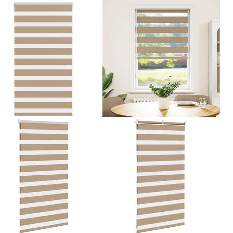 vidaXL Zebrarollo Sandbraun 80x100 cm Stoffbreite 75,9 cm Polyester (1/5)