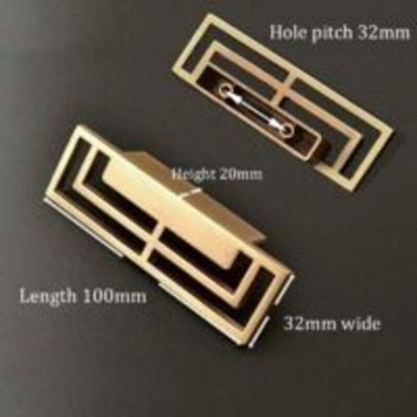 Poignée De Tiroir - Laiton Doré - Espacement Des Trous 32 Mm - 100 X 32 X 20 Mm - Pour Armoires Et Commodes - Lot De 6 (1/5)