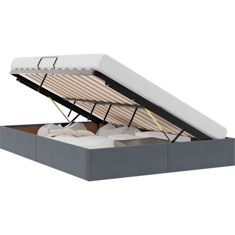 Maison Exclusive - Ottoman Bettgestell mit Speicher Dunkelgrau 14