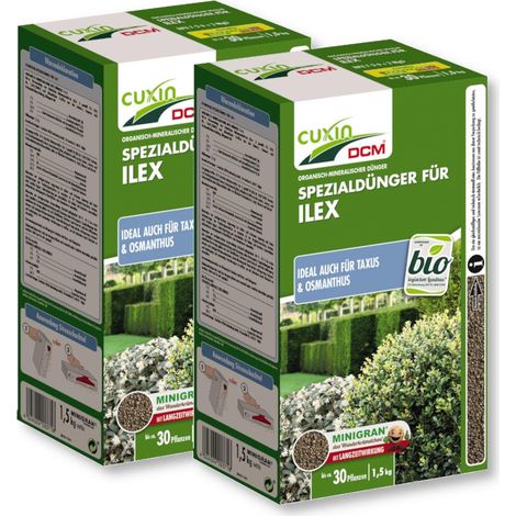 Cuxin DCM Spezialdünger für Ilex 2x1,5 kg Taxusdünger Osmanthus Ilexdünger