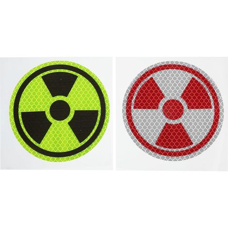 Lot de 2 panneaux de signalisation « Risque biologique et », étiquette d'avertissement « Attention aux risques radioactifs » autocollante pour laboratoire, entrepôt et milieu industriel. (1/5)