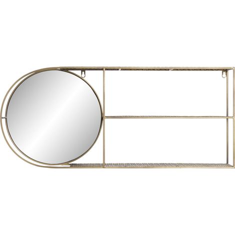 DKD Home Decor Miroir mural doré métal moderne 80x13x35 cm (1/5)